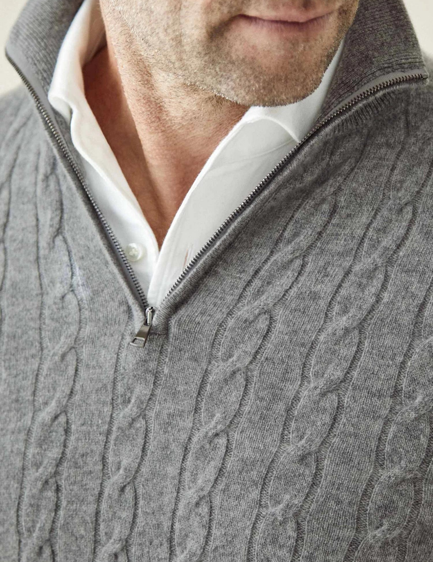 Herren Zopfmuster Strickpullover mit Reißverschluss – Eleganter Freizeit- und Business-Look