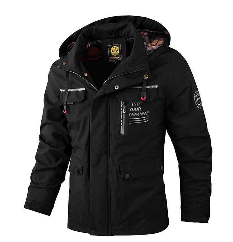 Alan – Winddichte Herrenjacke mit Kapuze und Taschen