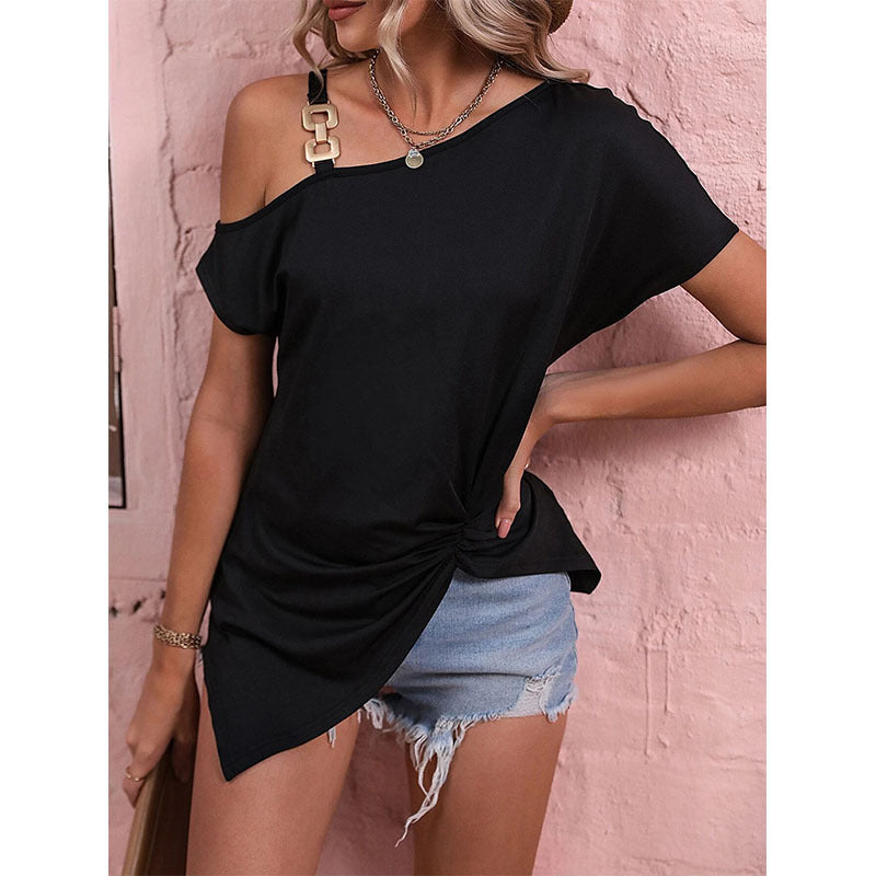Katie – Schulterfreies Damenbluse mit Unregelmäßigem Design