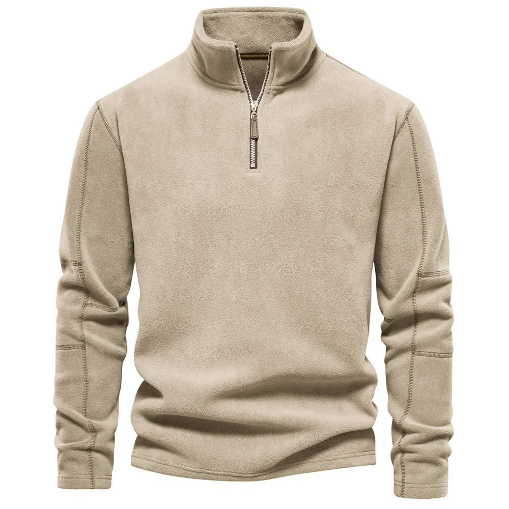 Ron – Stehkragen-Reißverschluss-Sweatshirt mit Fleece