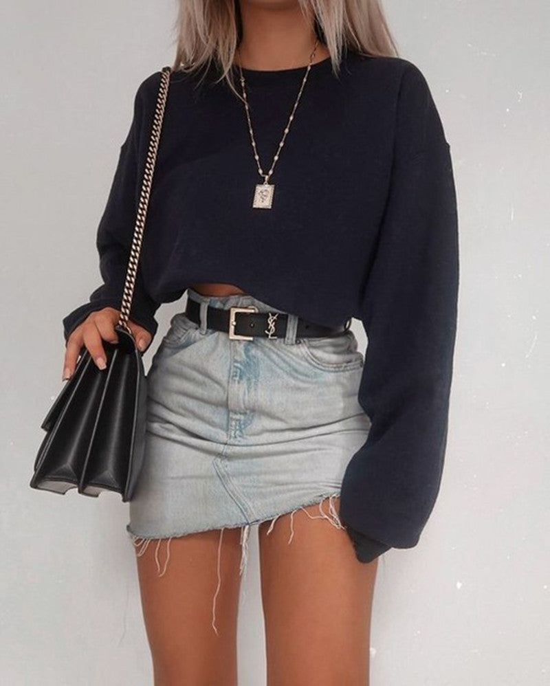 Audrey – Langarm Crop Top T-Shirts