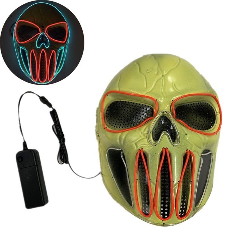 Halloween LED Leuchtmaske für Erwachsene – Gruselige Skull-Maske für Party & Kostüm