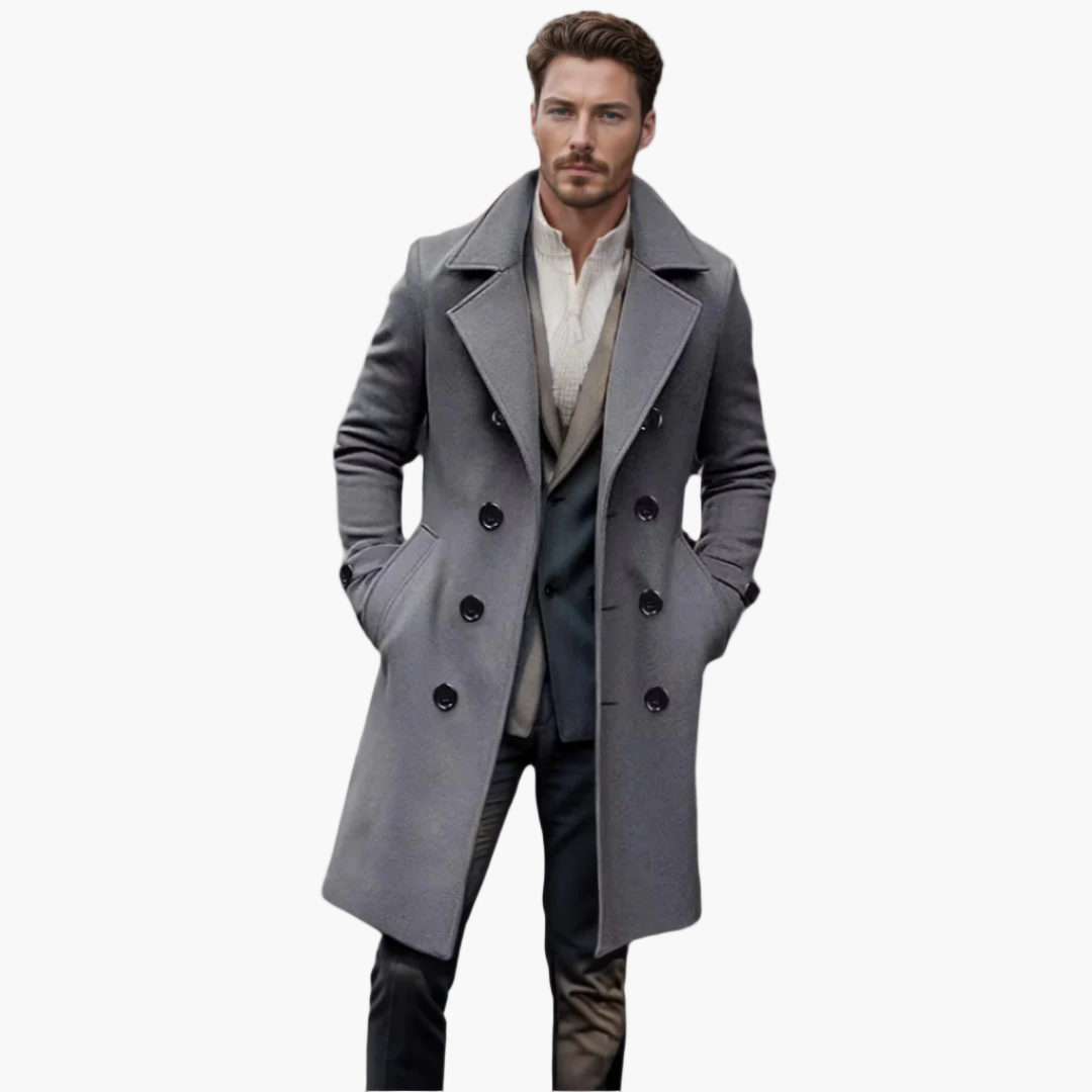 Herren Italienischer Langmantel – Eleganter Business- und Freizeit-Trenchcoat, Modernes Design, Stilvoll für jeden Anlass