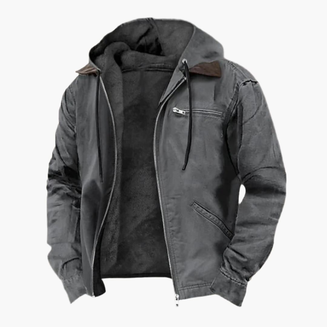 Herren Freizeitjacke mit Kapuze und Reißverschluss – Lässige Übergangsjacke für Alltag und Outdoor