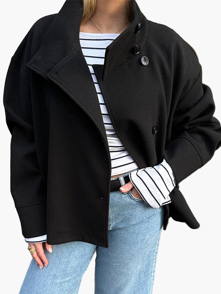 Damen Kurze Double-Breasted Übergangsjacke – Eleganter City-Style für Herbst und Frühling