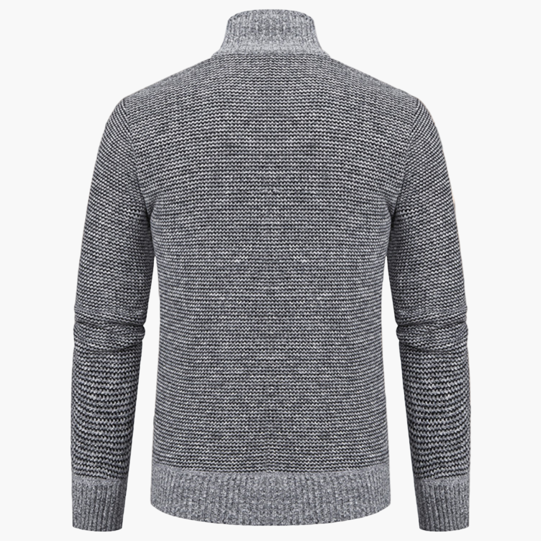 Herren Strickjacke mit Stehkragen – Eleganter Business Casual Look für Büro und Freizeit