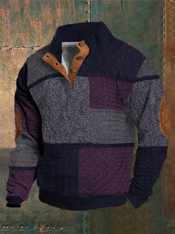 Laurence – Bedruckter Herbst- und Winterpullover mit Schnalle