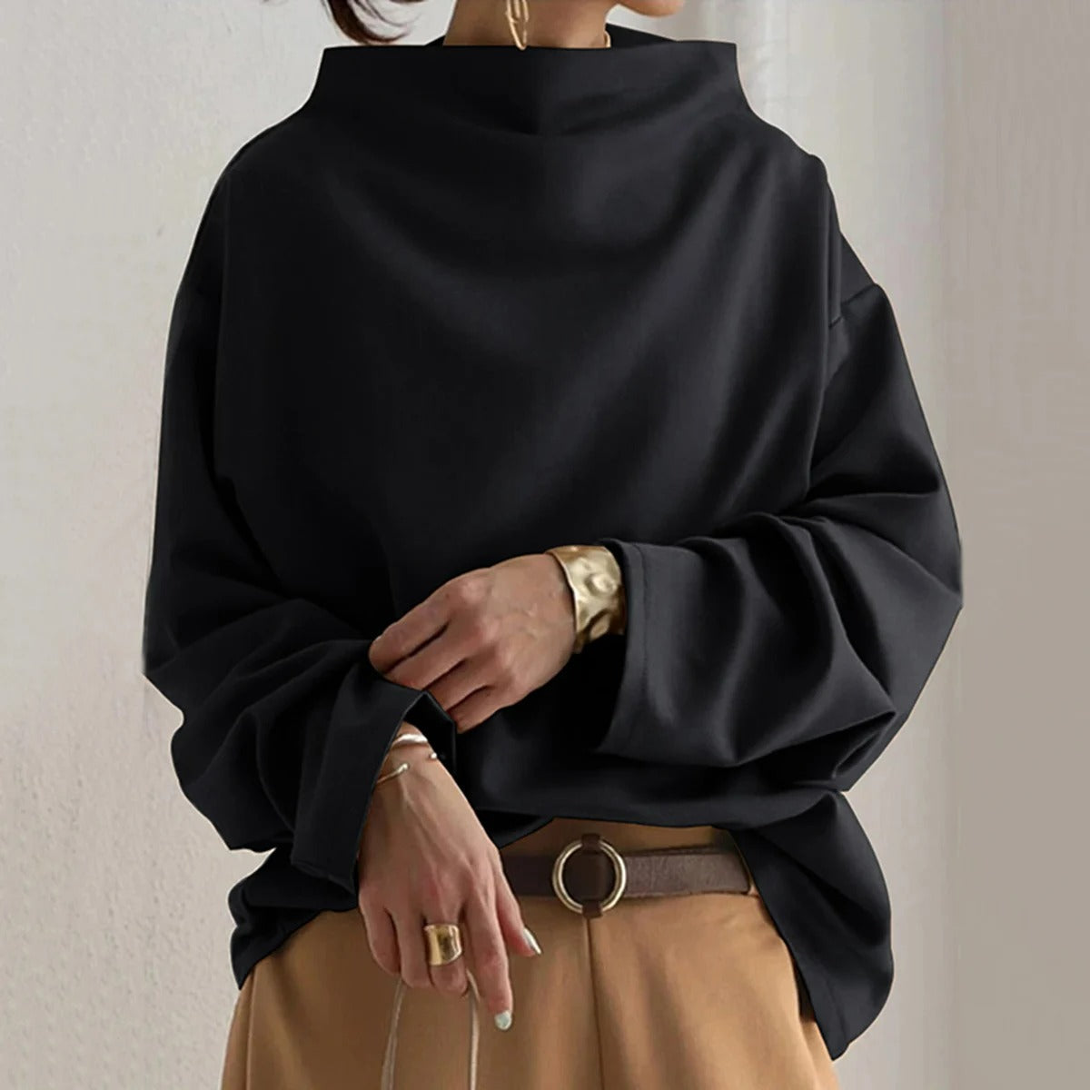 Damen Oversize Pullover mit langen Ärmeln – Moderner Casual Style für Alltag und Büro