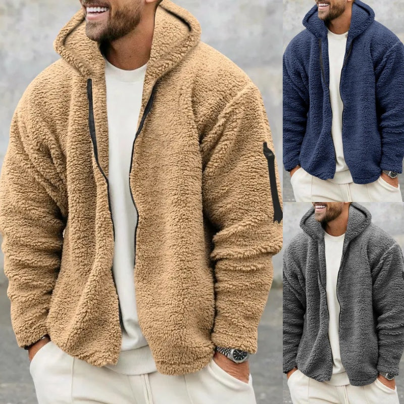 Leon – Herren-Fleecejacke mit Kapuze für Herbst und Winter