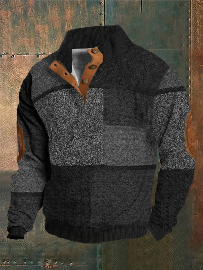 Laurence – Bedruckter Herbst- und Winterpullover mit Schnalle