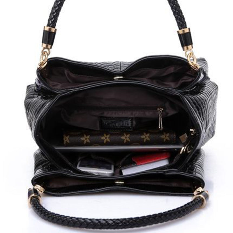 Leah – Damen Schultertasche mit Krokodil-Muster
