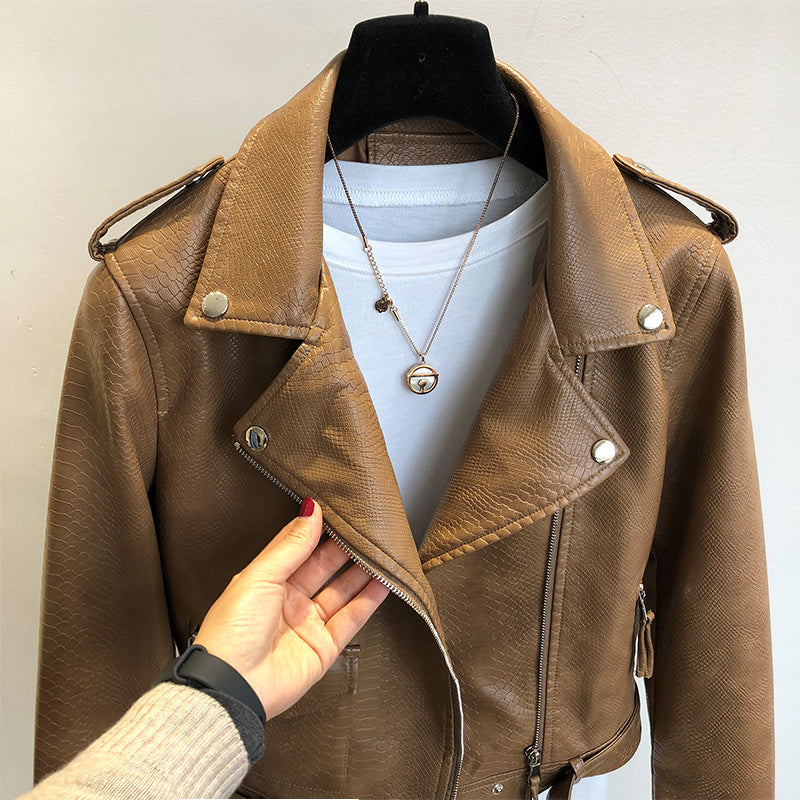Hannah – Kurze Damenlederjacke für Frühling und Herbst
