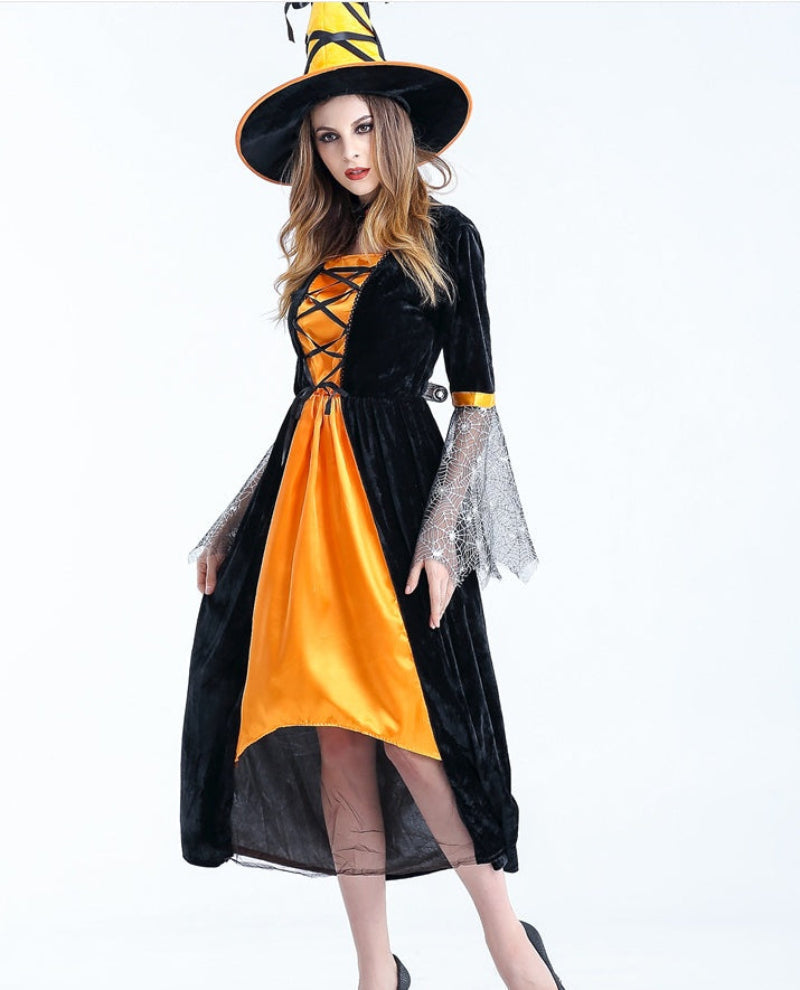 Damen Halloween Hexenkostüm Set – Perfekt für Halloween-Partys & Gruselige Verkleidung