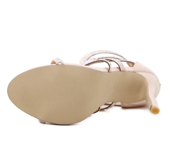 Ann – Sandaletten mit Strass und hohem Absatz