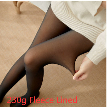 Natalie – Transparent Strumpfhose mit Fleece-Futter
