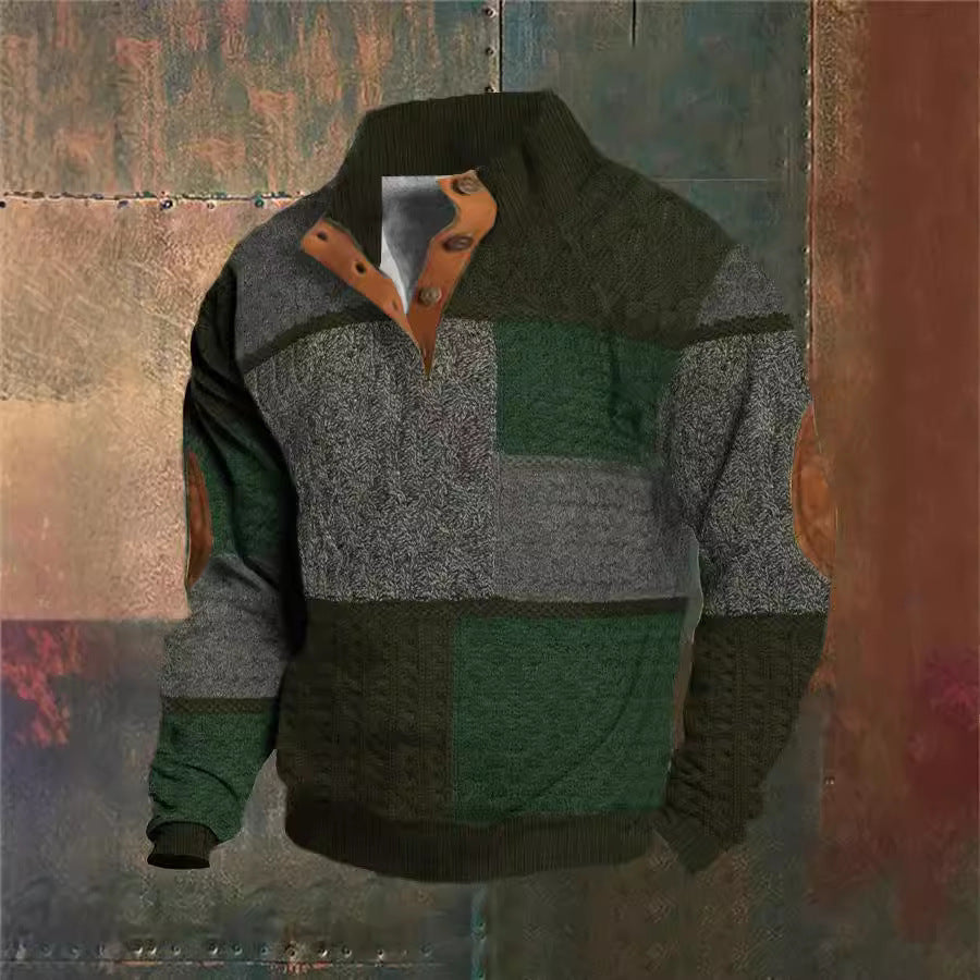 Laurence – Bedruckter Herbst- und Winterpullover mit Schnalle