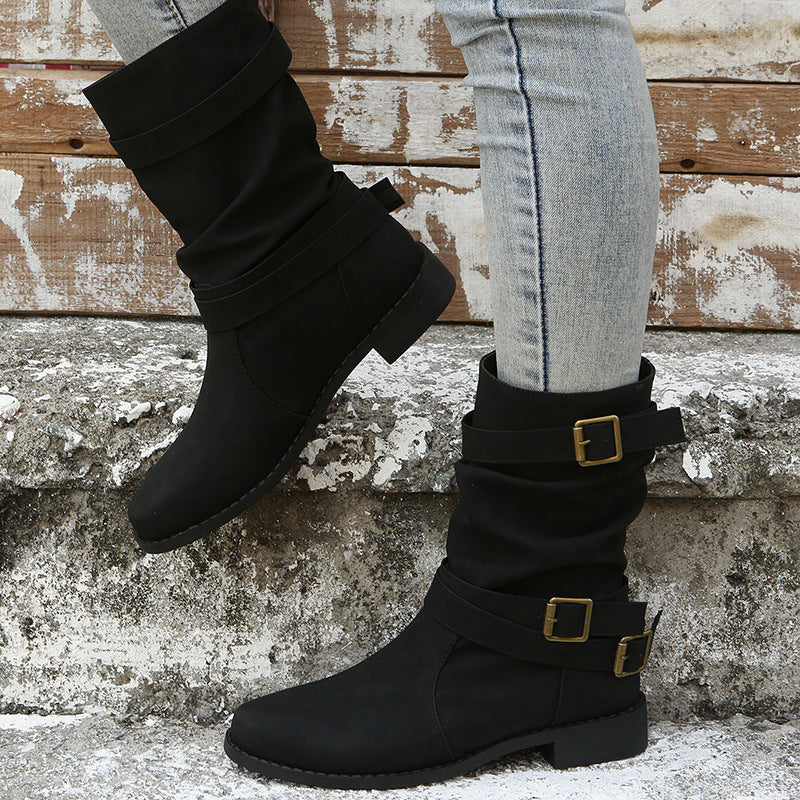 Georgina – Vintage Damenstiefel mit Verstellbarer Schnalle