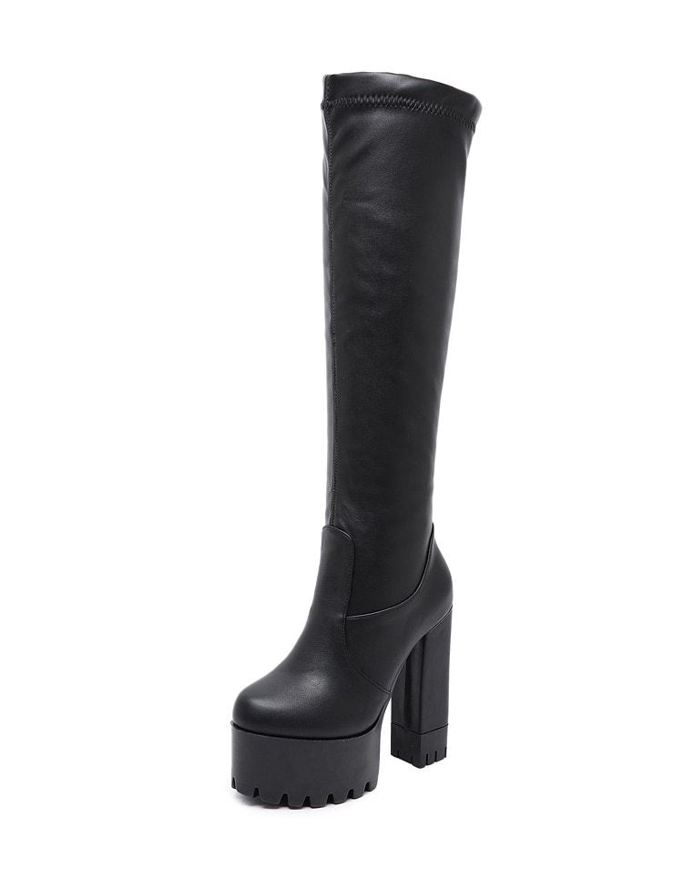 Sophia – Kniehohe Damenstiefel mit elastischem Schaft
