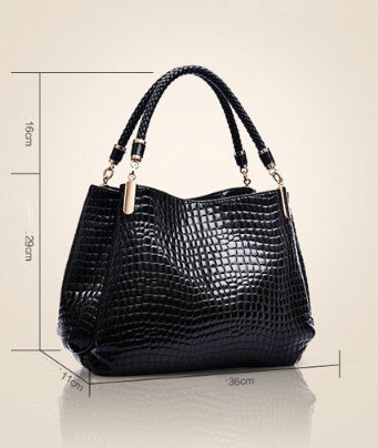 Leah – Damen Schultertasche mit Krokodil-Muster