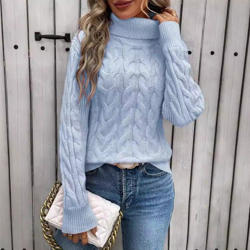 Jasmine – Kabelgestrickter Rollkragenpullover für Damen