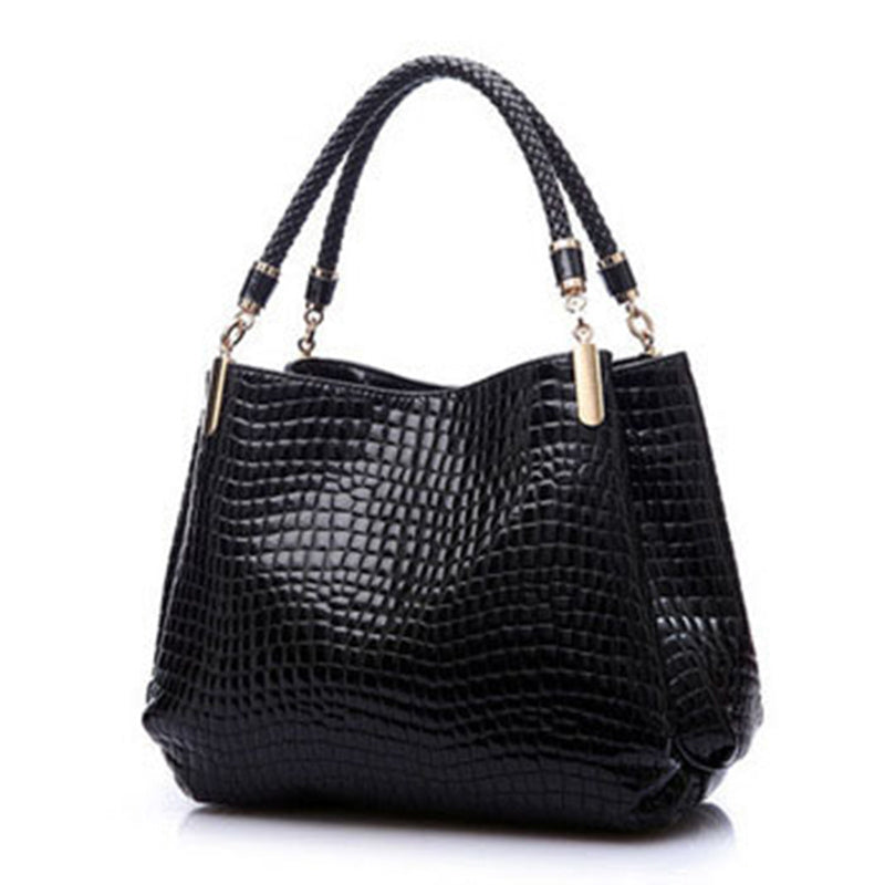 Leah – Damen Schultertasche mit Krokodil-Muster