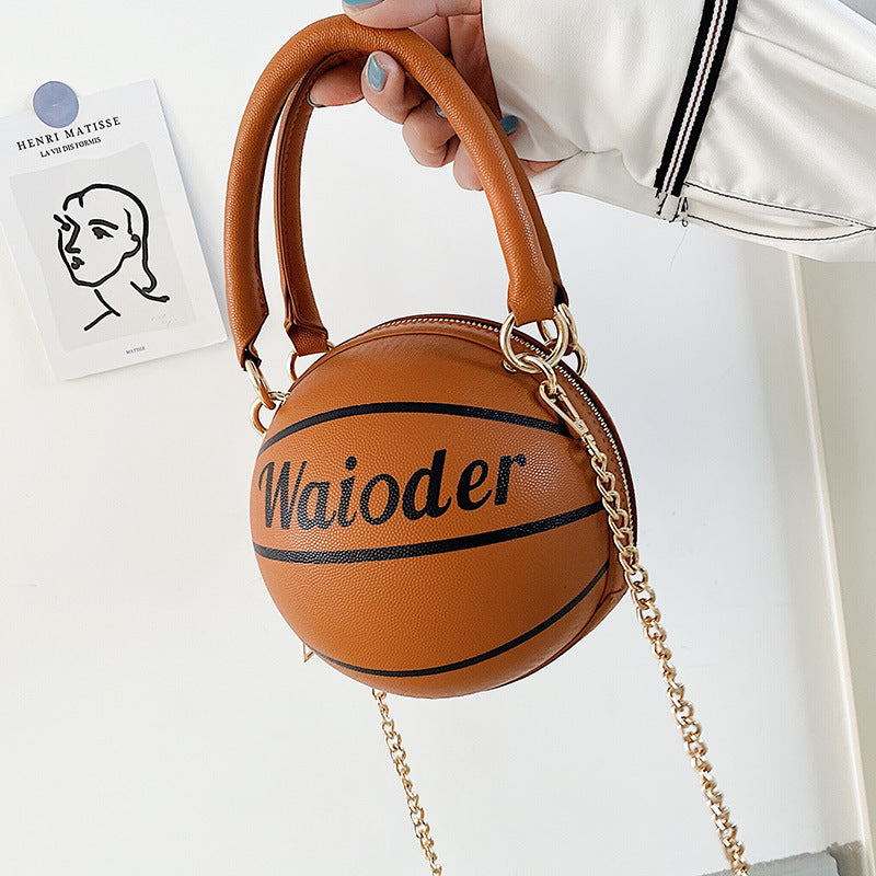 Louise – Basketballförmige Damenhandtasche mit Kette