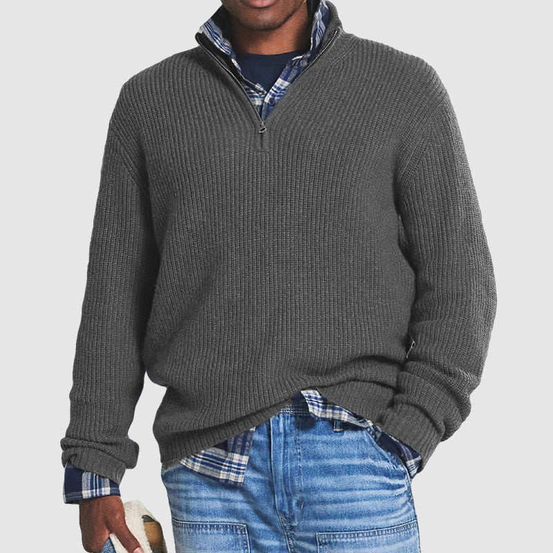 Herren Strickpullover mit Reißverschluss – Business Casual & Freizeit Stil