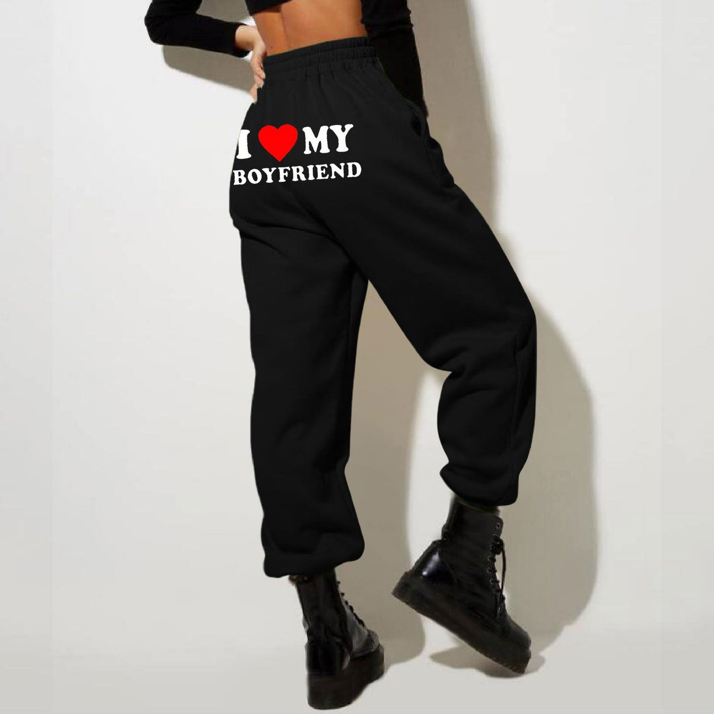 Gabriel – Lässige Sporthosen mit 'I Love My Boyfriend' Aufdruck