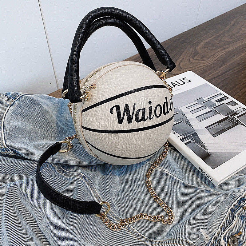 Louise – Basketballförmige Damenhandtasche mit Kette