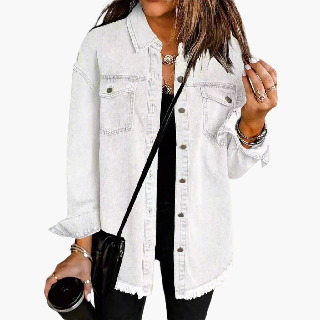 Damen Jeansjacke im lässigen Oversize-Stil – Vielseitige Übergangsjacke für Alltag und Freizeit