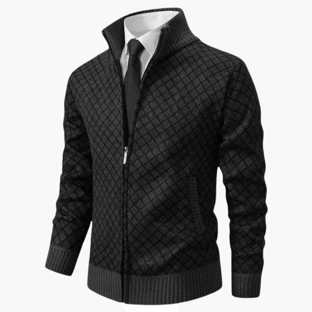 Herren Strickjacke mit Reißverschluss – Eleganter Business Casual Stil für Alltag und Büro