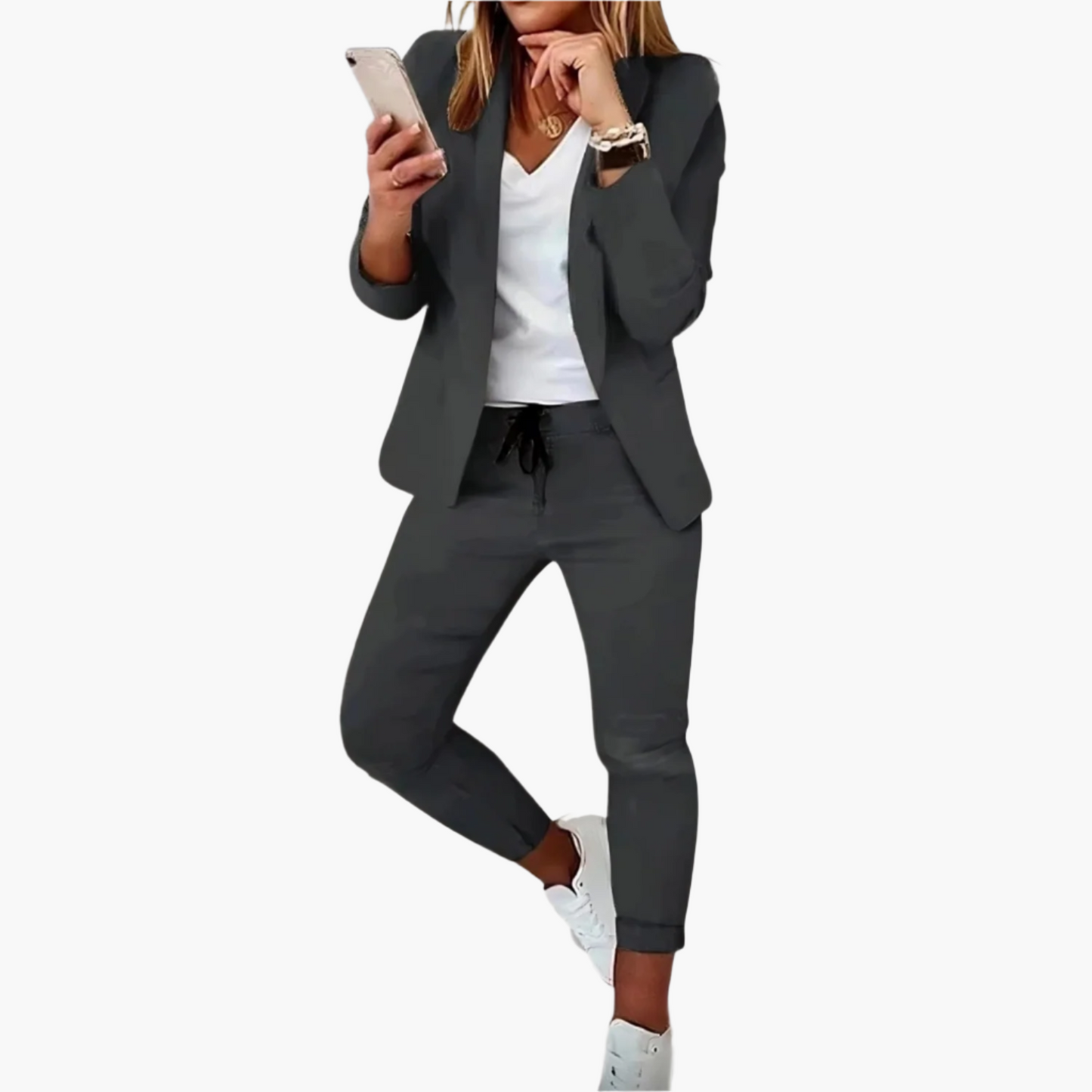 Damen Business Casual Blazer & Hosen Set – Stilvolles und Bequemes Outfit für Büro & Alltag