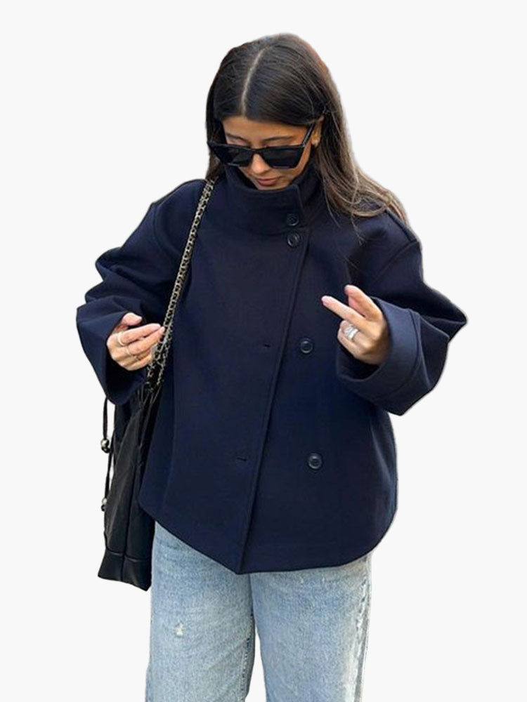 Damen Kurze Double-Breasted Übergangsjacke – Eleganter City-Style für Herbst und Frühling