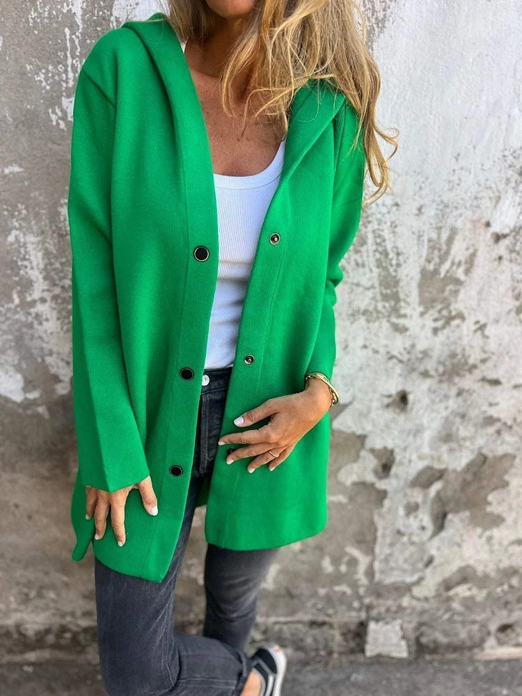 Rachel – Lockerer Damen-Cardigan mit Kapuze