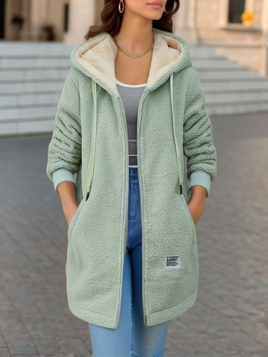 Leanne – Mittellanger Kaschmir-Hoodie mit Fleecefutter