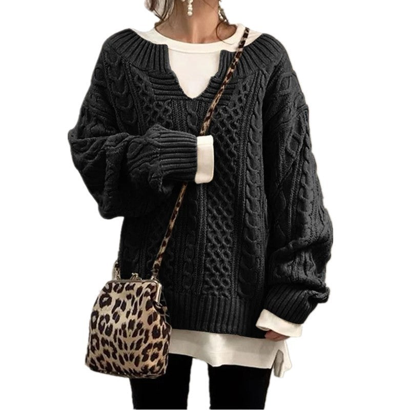 Linda – Lässiger Damenstrickpullover mit Leinenmuster