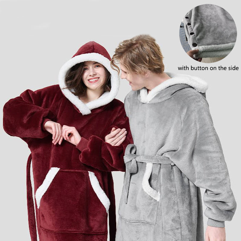 Kathleen – Oversize Hoodie-Decke mit Knopfdesign für Damen