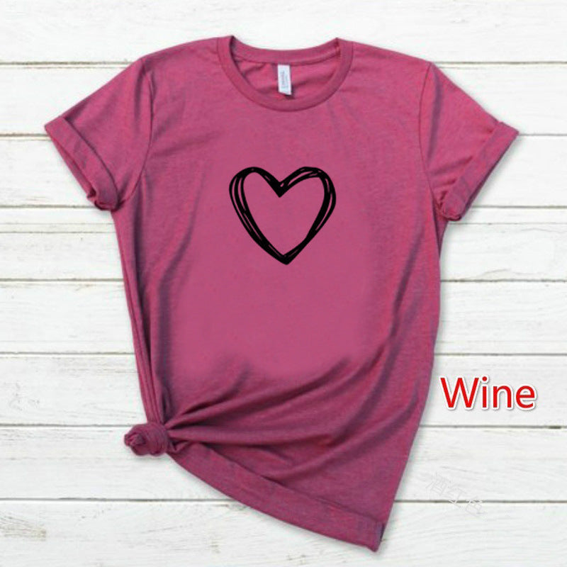 Rose – Herzmuster Damen T-Shirt mit kurzen Ärmeln