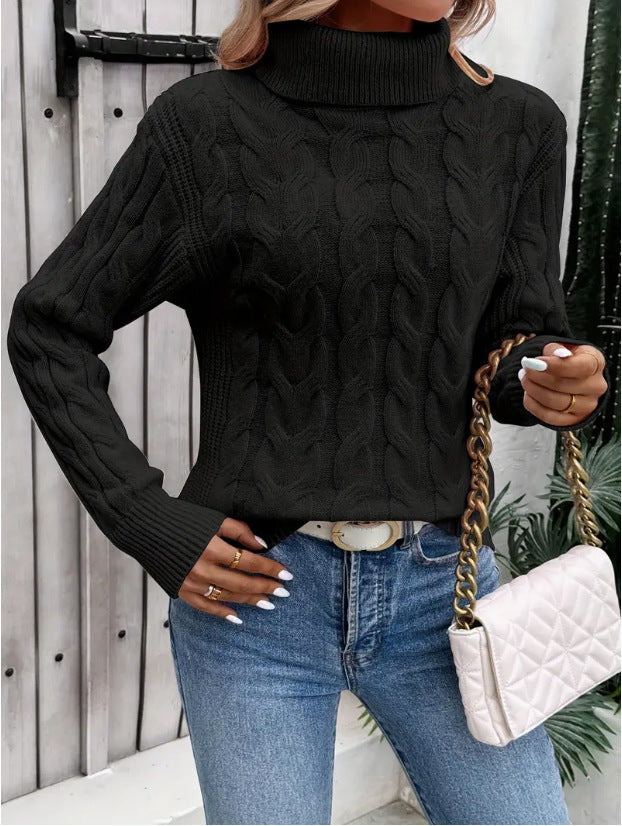 Jasmine – Kabelgestrickter Rollkragenpullover für Damen