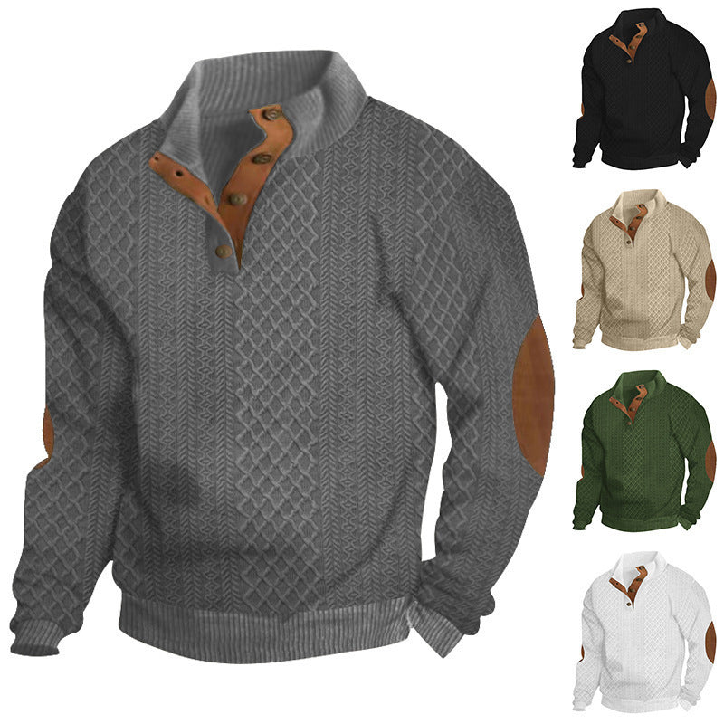 Wayne – Jacquard-Strickpullover mit Stehkragen
