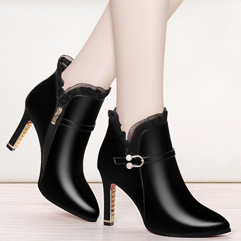 Sharon – Damen Stiletto Stiefel mit Seitlichem Reißverschluss