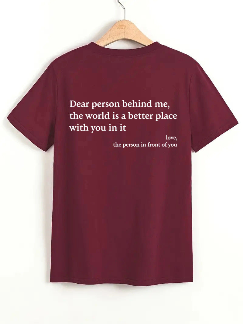 Rose – Damen T-Shirt mit Rundhals und Slogan