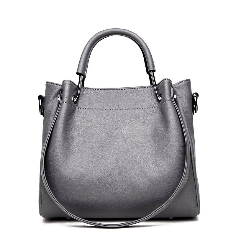 Margaret – Retro Damenhandtasche im Bucket-Stil aus veganem Leder