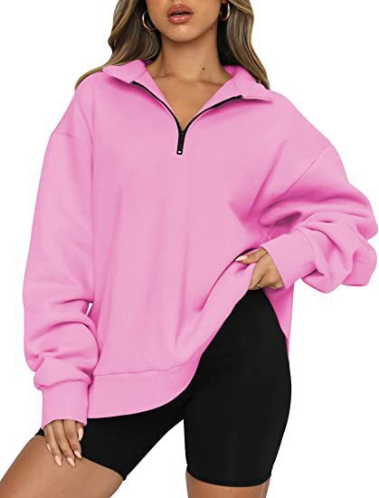 Margaret – Damen-Pullover mit Reißverschluss und Umschlagkragen