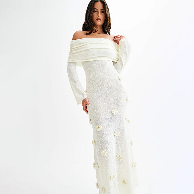Adele – Strick-Badebluse mit Blumenmuster