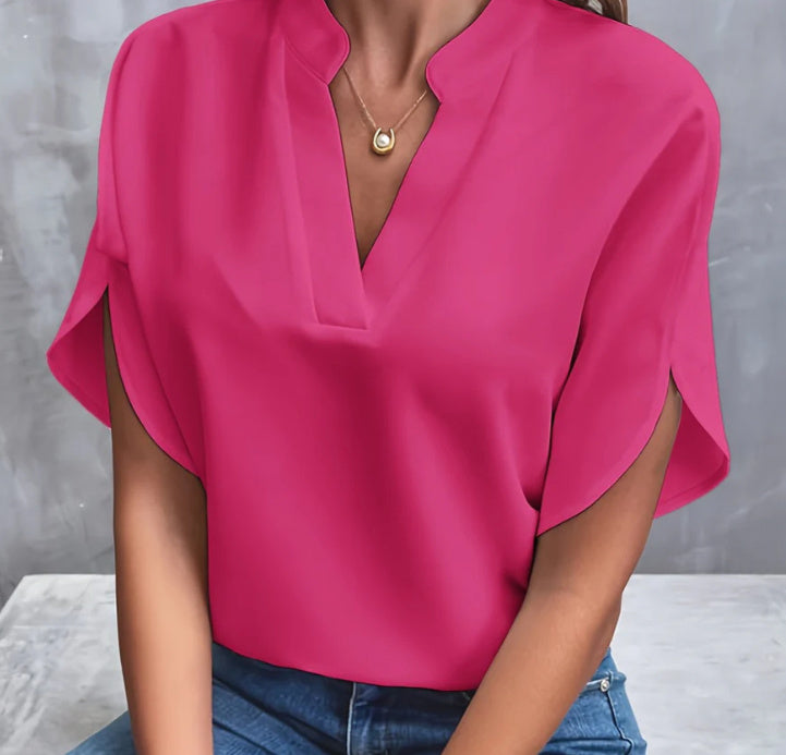 Georgina – Chiffonbluse mit V-Ausschnitt für Damen