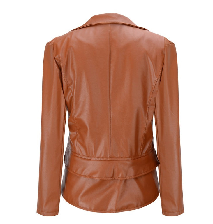 Rebecca – Motorrad-Lederjacke mit Reißverschluss