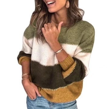 Catherine – Kontrastgestreifter Damen-Pullover