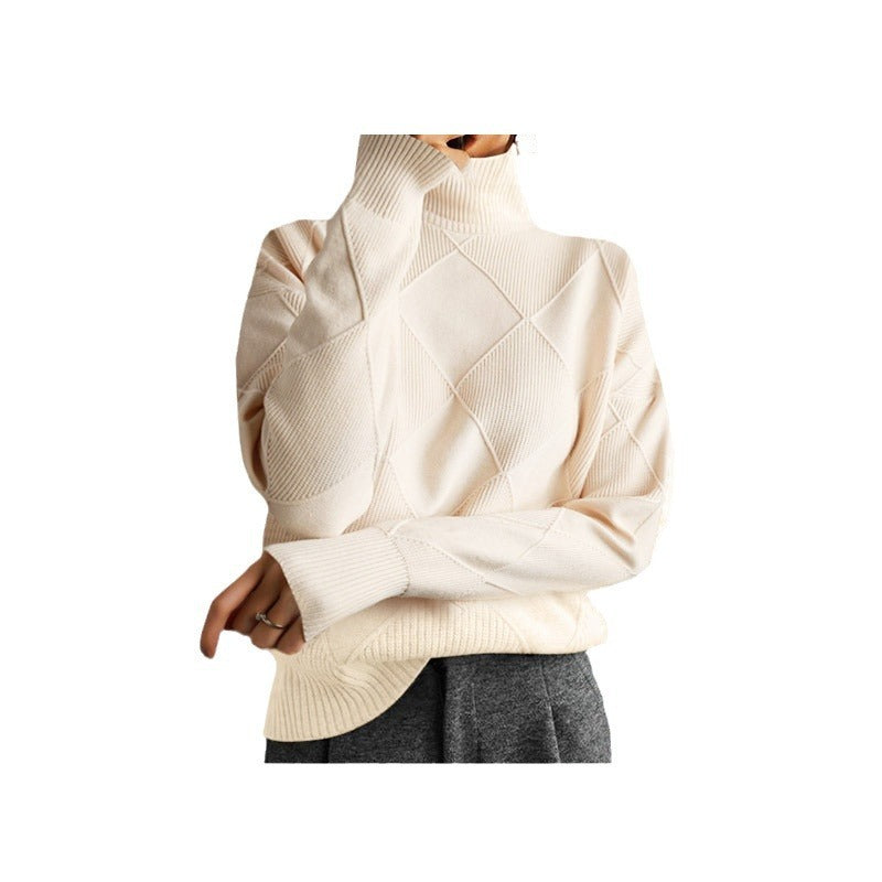 Linda – Warmer Damenpullover mit hohem Kragen