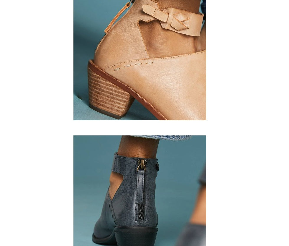 Jessie – Damen-Schnittstiefeletten mit Schnallenriemen